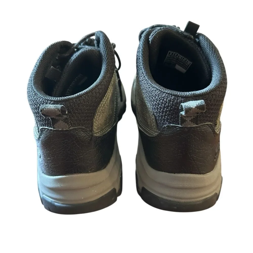 Men’s Skechers Edgemont Voxter Leather Black and Gray Hiking Boots 9